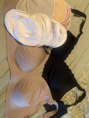 Maternity Mamacozy Wireless Seamless Bra Set - Nude & Black L